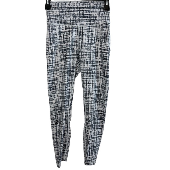P'TULA High Rise Gray Print Leggings Skinny Leg Athletic Pants Gym Workout Small - Picture 1 of 16